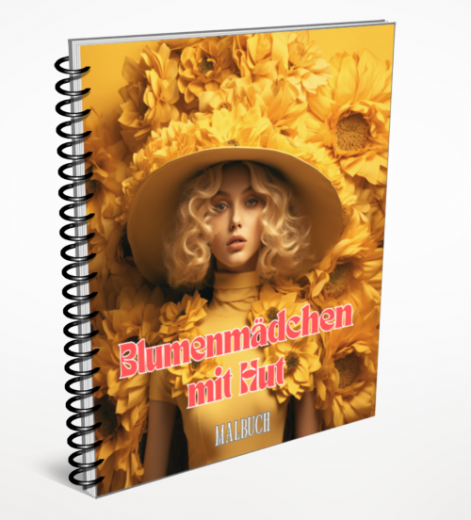 Blumenmädchen mit Hut Malbuch.