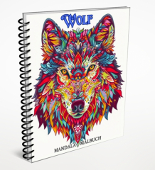 Wolf Mandala Malbuch.