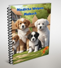 Hunde Welpen Malbuch mit PLR.